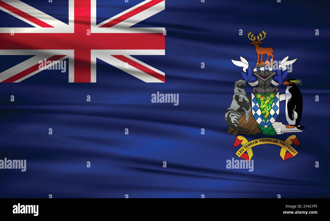 South Georgia Island Flag e Editable Vector, South Georgia Island Country Flag Illustrazione Vettoriale
