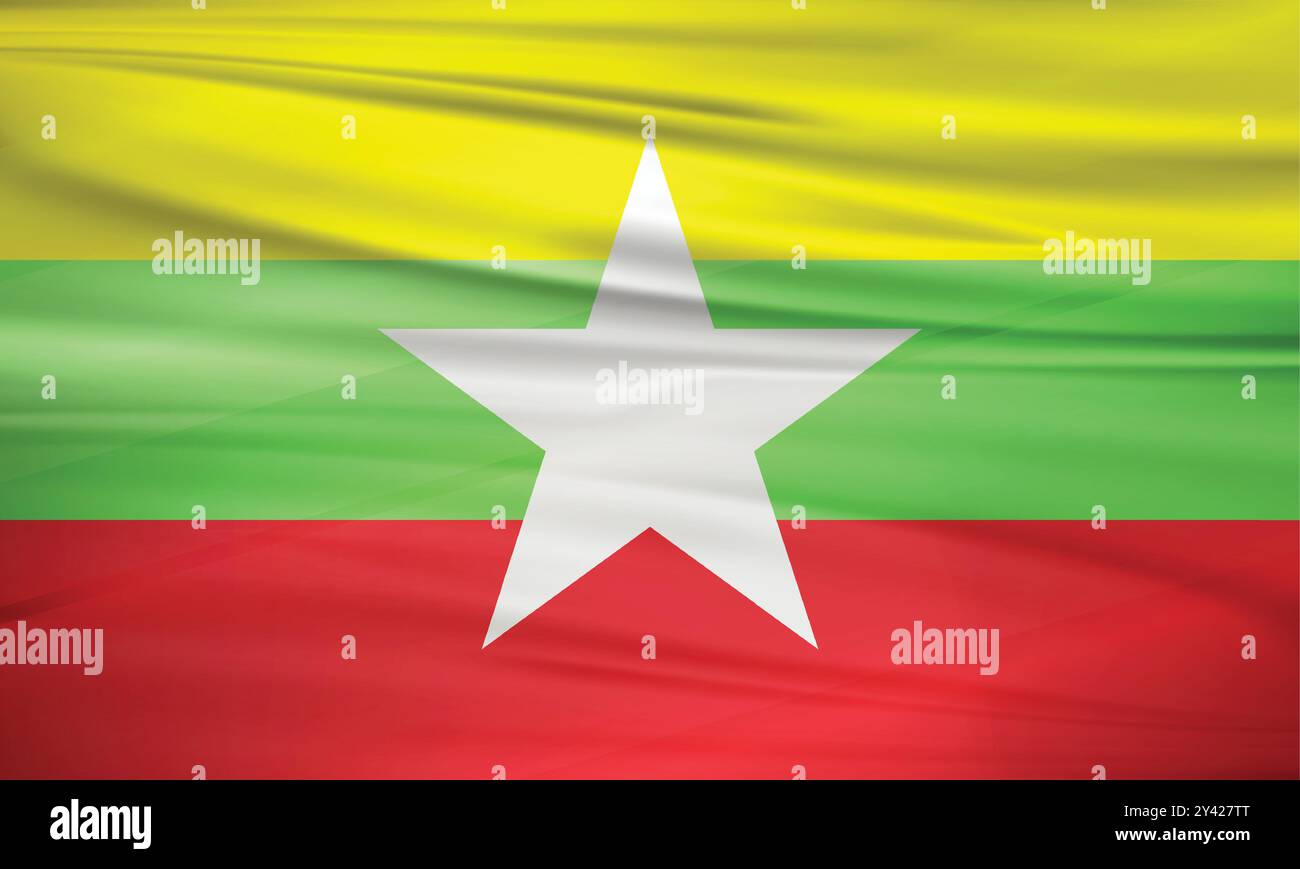 Myanmar Flag e Editable Vector Myanmar Country Flag Illustrazione Vettoriale