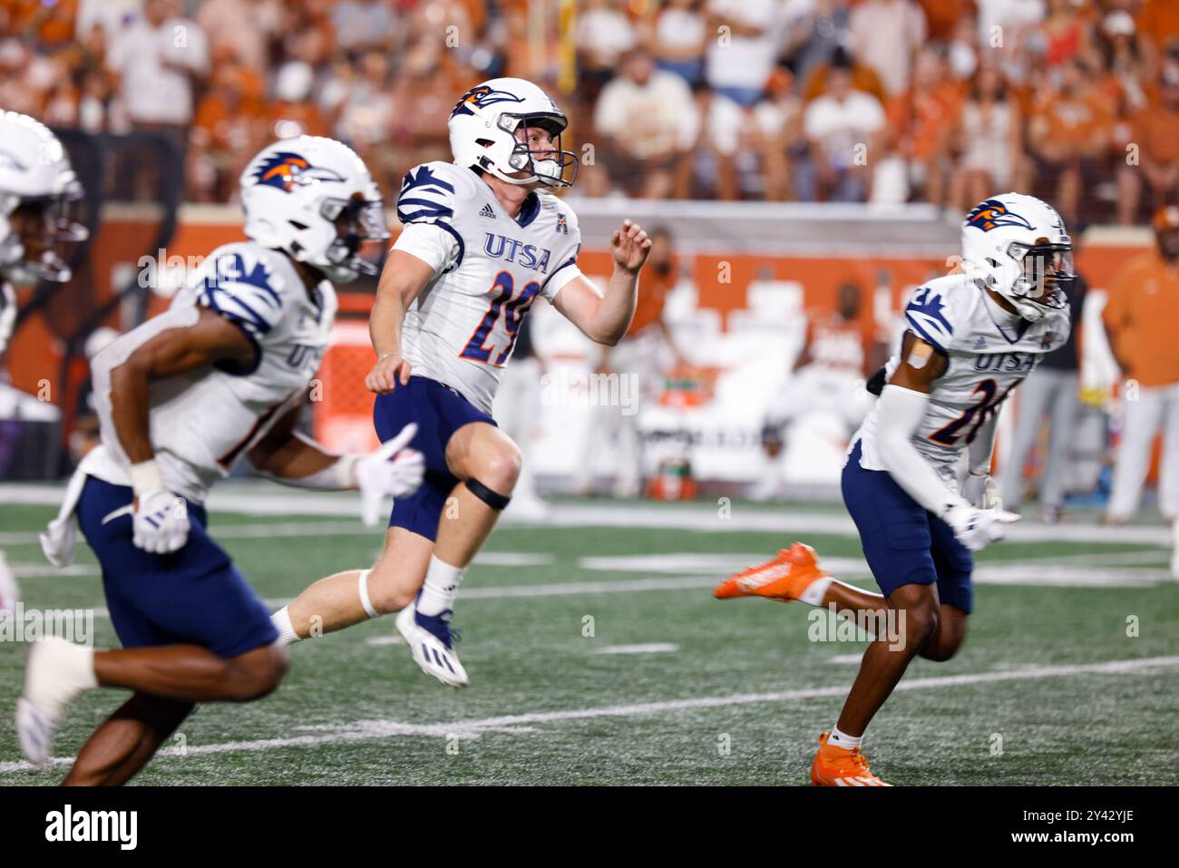 Austin, Stati Uniti. 14 settembre 2024. L'UTSA gioca a UT ad Austin, Texas, il 14 settembre 2024. (Foto di: Stephanie Tacy/Sipa USA) credito: SIPA USA/Alamy Live News Foto Stock