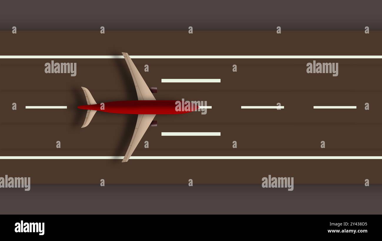 Aereo in piedi sulla pista, aereo in decollo, aereo in decollo, aereo bianco in movimento in pista e pronto a decollare in cielo, Touri Foto Stock
