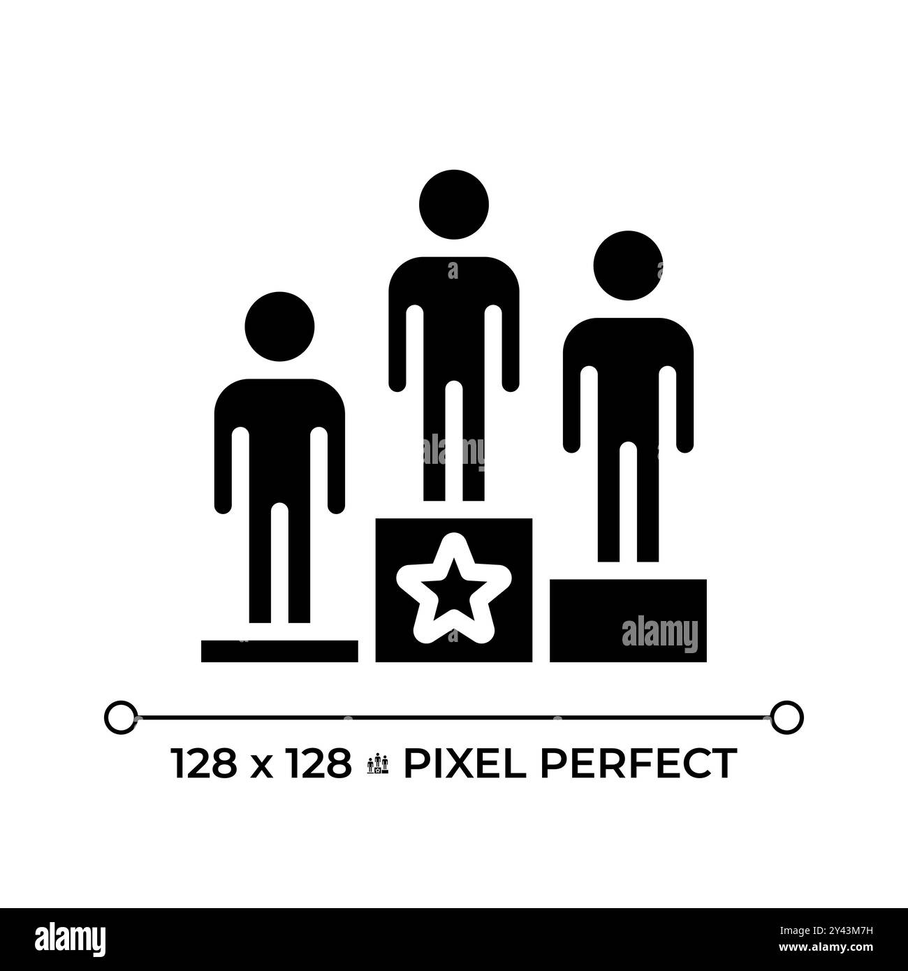 Il piedistallo vince l'icona del glifo nero pixel Perfect Illustrazione Vettoriale