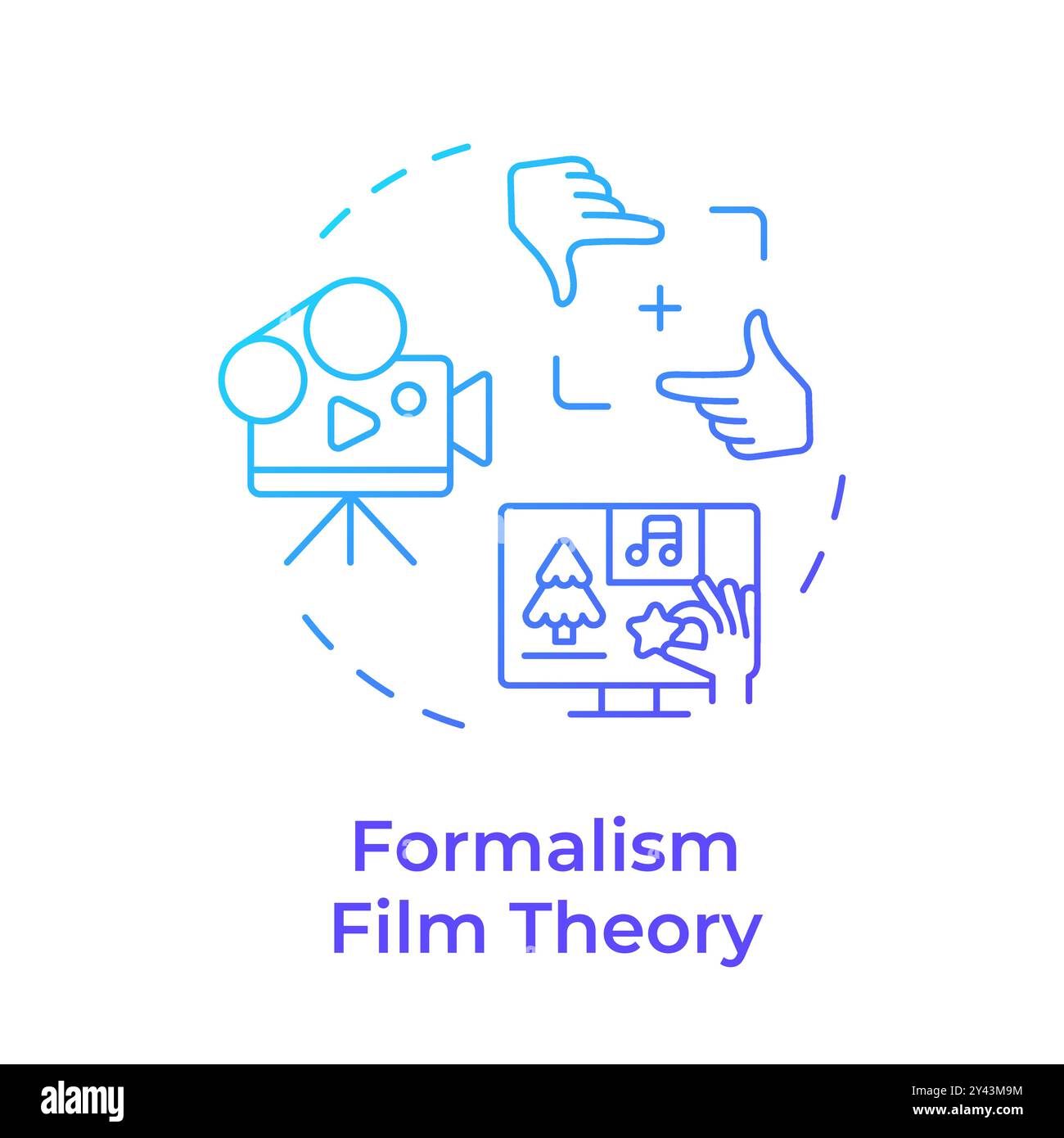 Icona di concetto multicolore della teoria dei film formalistici Illustrazione Vettoriale