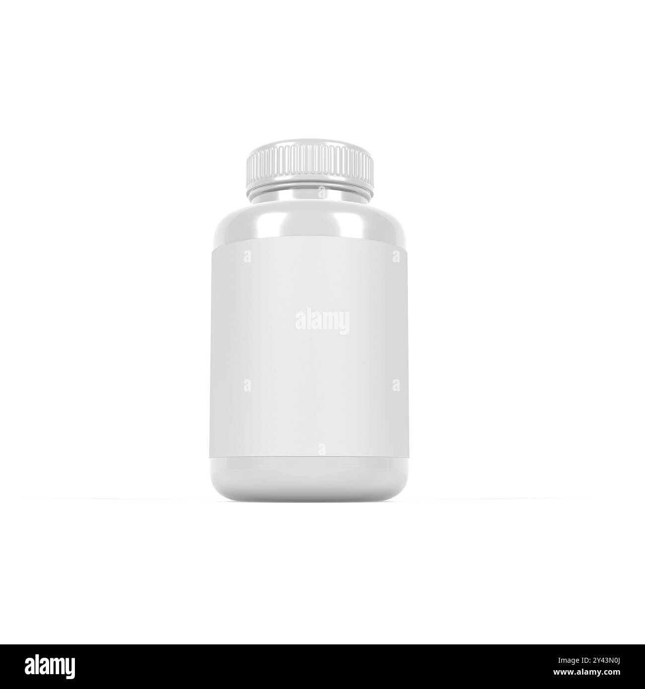 Flacone di pillole isolato su sfondo bianco. Mockup. Vuoto. illustrazione 3d. Foto Stock
