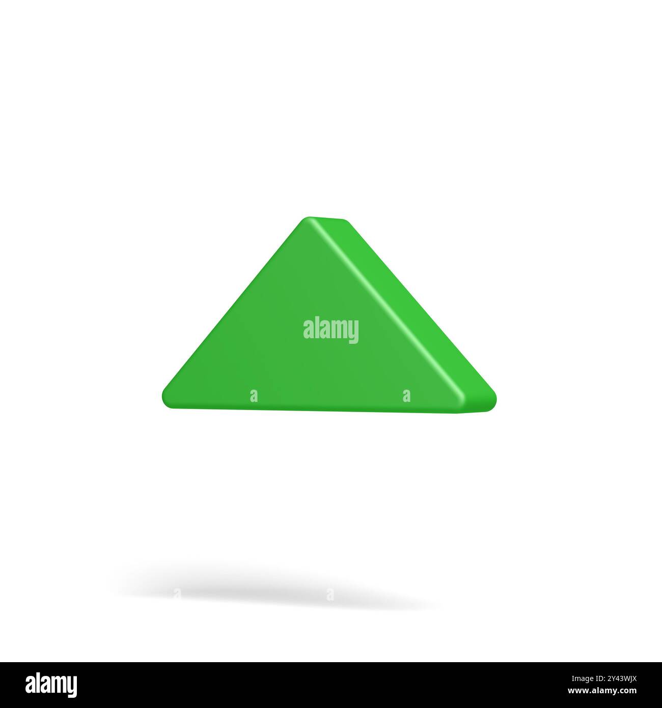 Freccia verde rivolta verso l'alto. Isolato. illustrazione 3d. Foto Stock