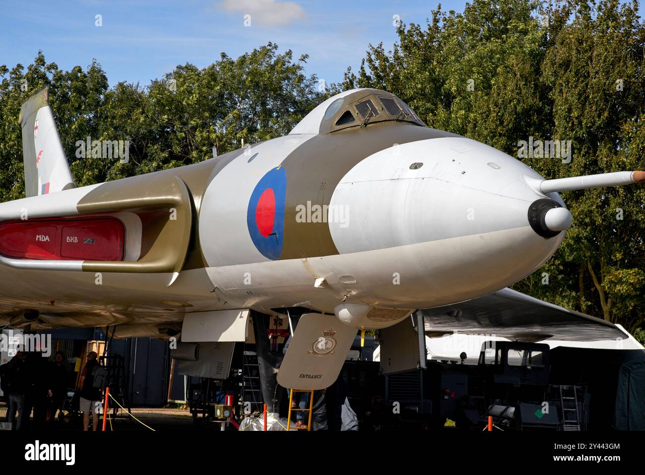 Aereo da bombardiere Avro Vulcan B2; XM655; aeroporto di Wellesbourne; nr. Stratford Upon Avon; Inghilterra Regno Unito Foto Stock