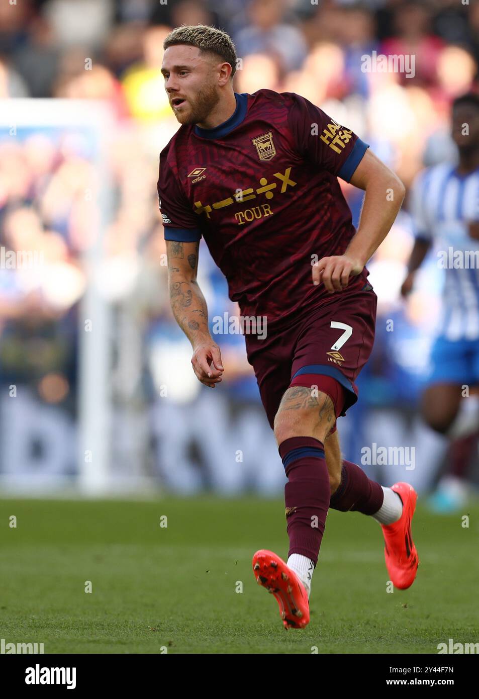 Wes Burns of Ipswich Town - Brighton & Hove Albion V Ipswich Town, Premier League, Amex Stadium, Brighton, Regno Unito - 14 settembre 2024 solo uso editoriale - si applicano restrizioni DataCo Foto Stock