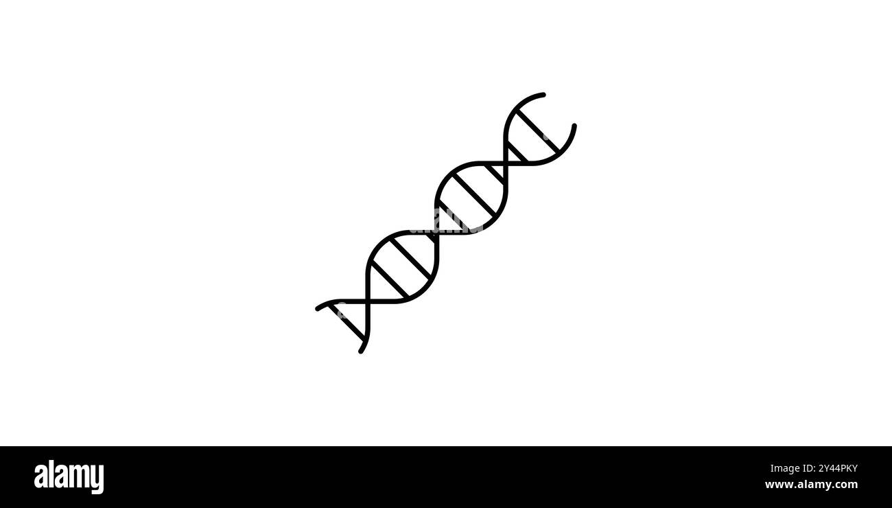 L'icona del dna. Simbolo del DNA. Icona piatta su sfondo bianco utilizzata nelle applicazioni vettoriali Illustrazione Vettoriale