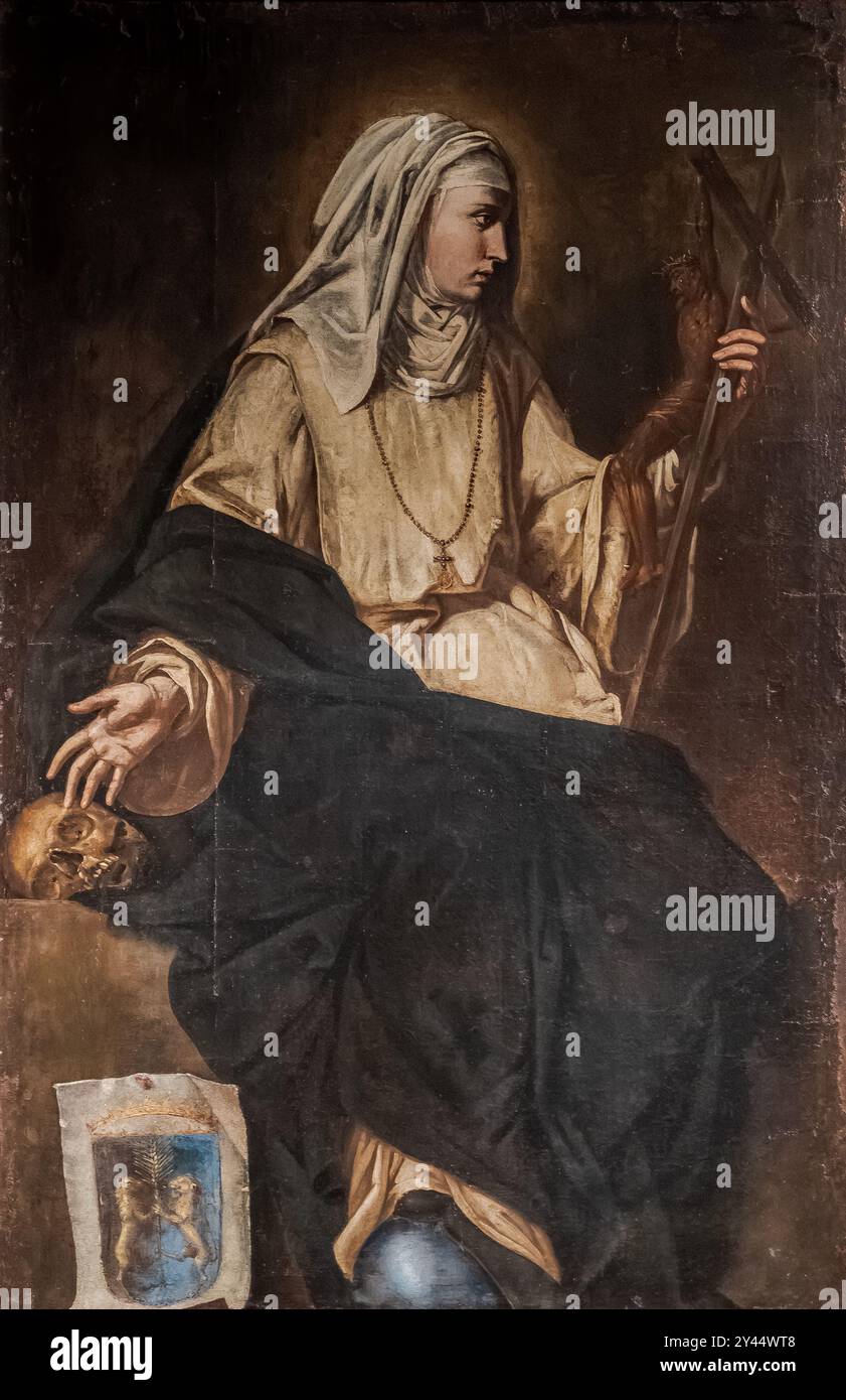 Pittore sconosciuto del sud Italia, Santa Caterina, XVII secolo, olio su tela, Castello Ursino, Catania, Sicilia, Italia. Foto Stock