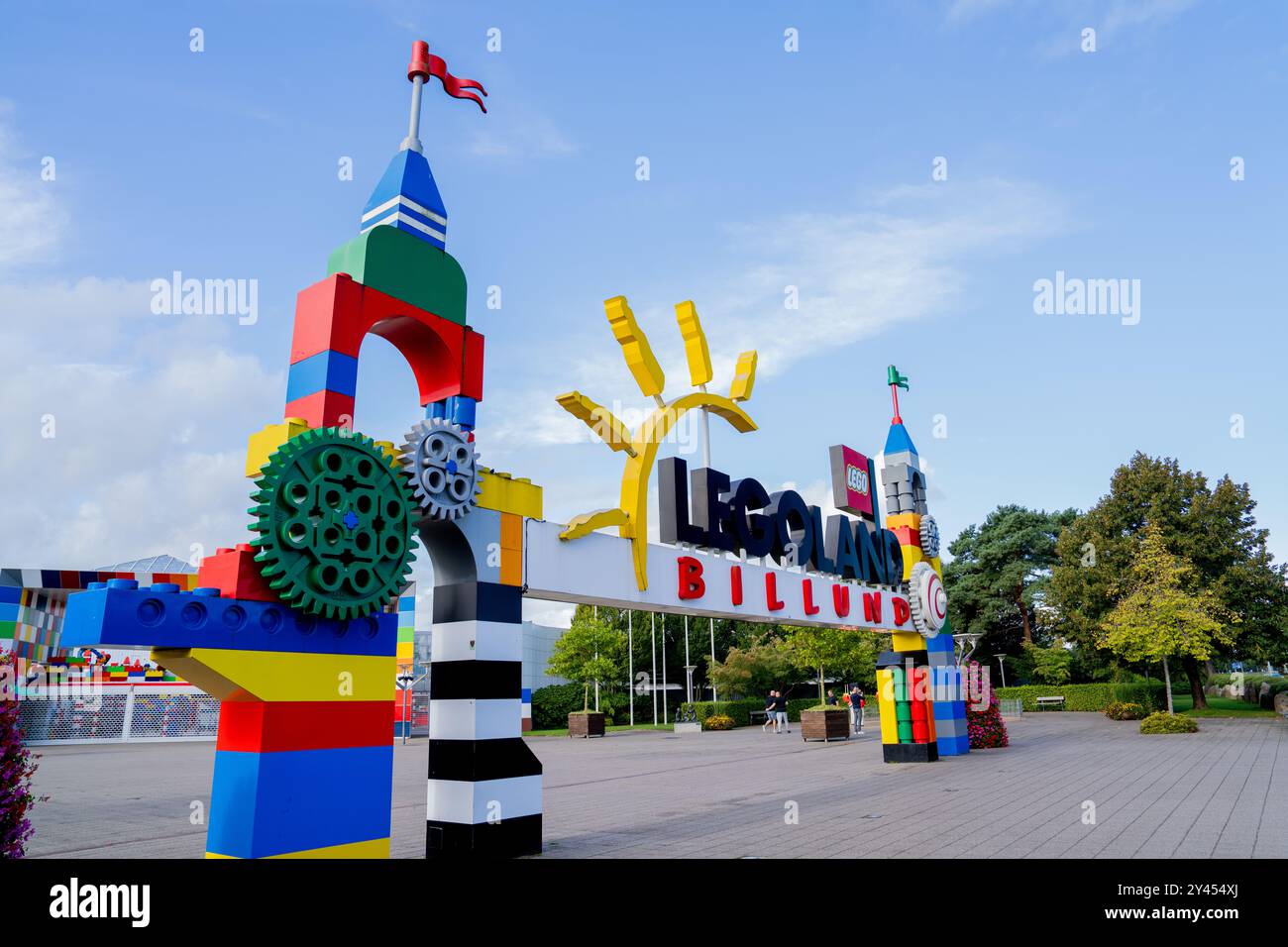 Una vista esterna di LEGOLAND a Billund, Danimarca, l'11 settembre 2024. (Foto di Manuel Romano/NurPhoto) Foto Stock