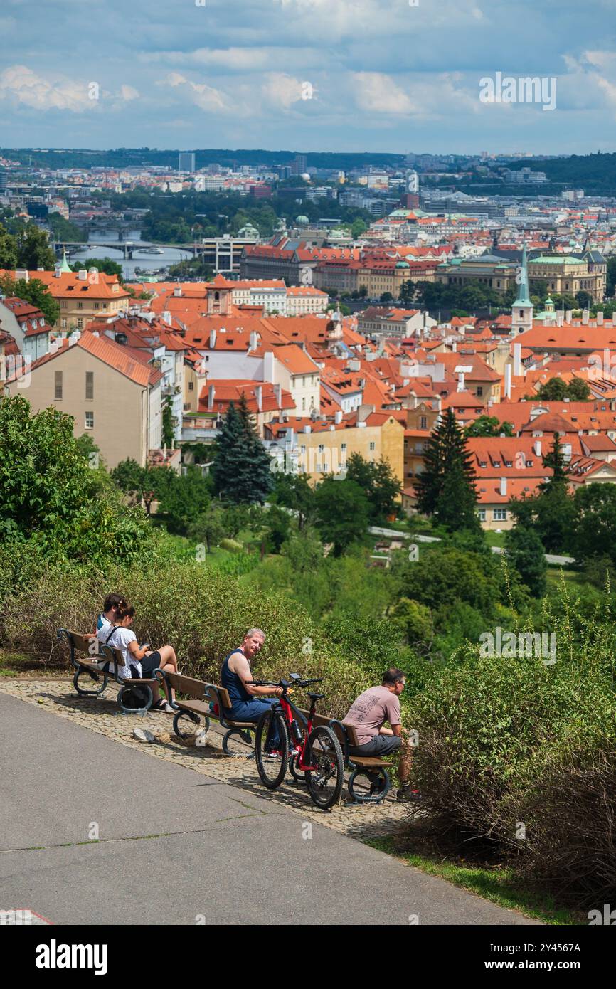 Vista dello skyline di Praga dal grande Classic Panorama Foto Stock