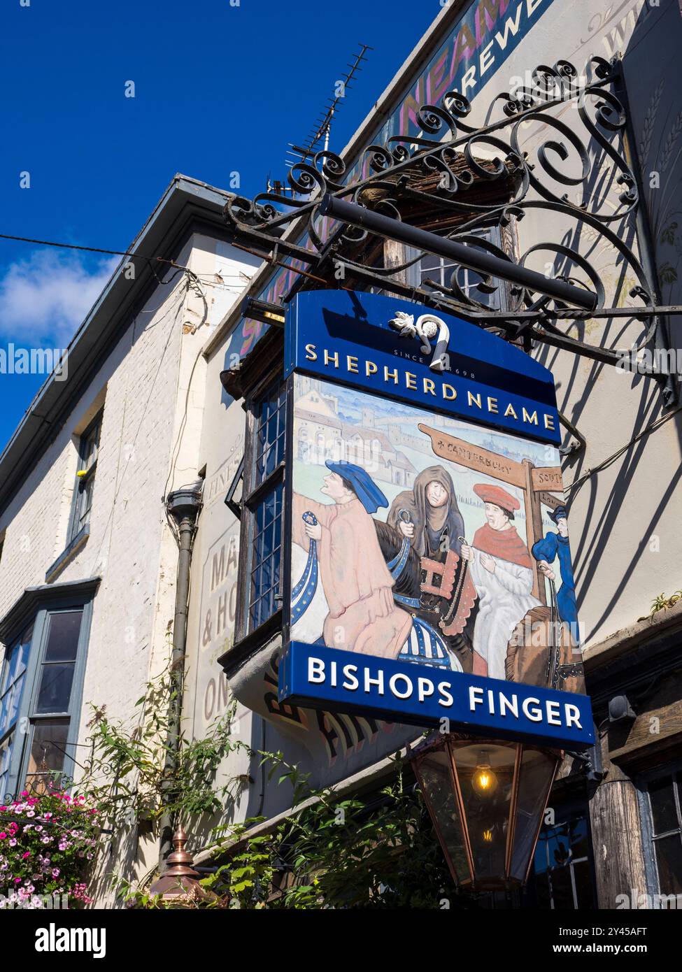 Insegna da pub, Bishops Finger, Canterbury, Kent, Inghilterra, REGNO UNITO, REGNO UNITO. Foto Stock