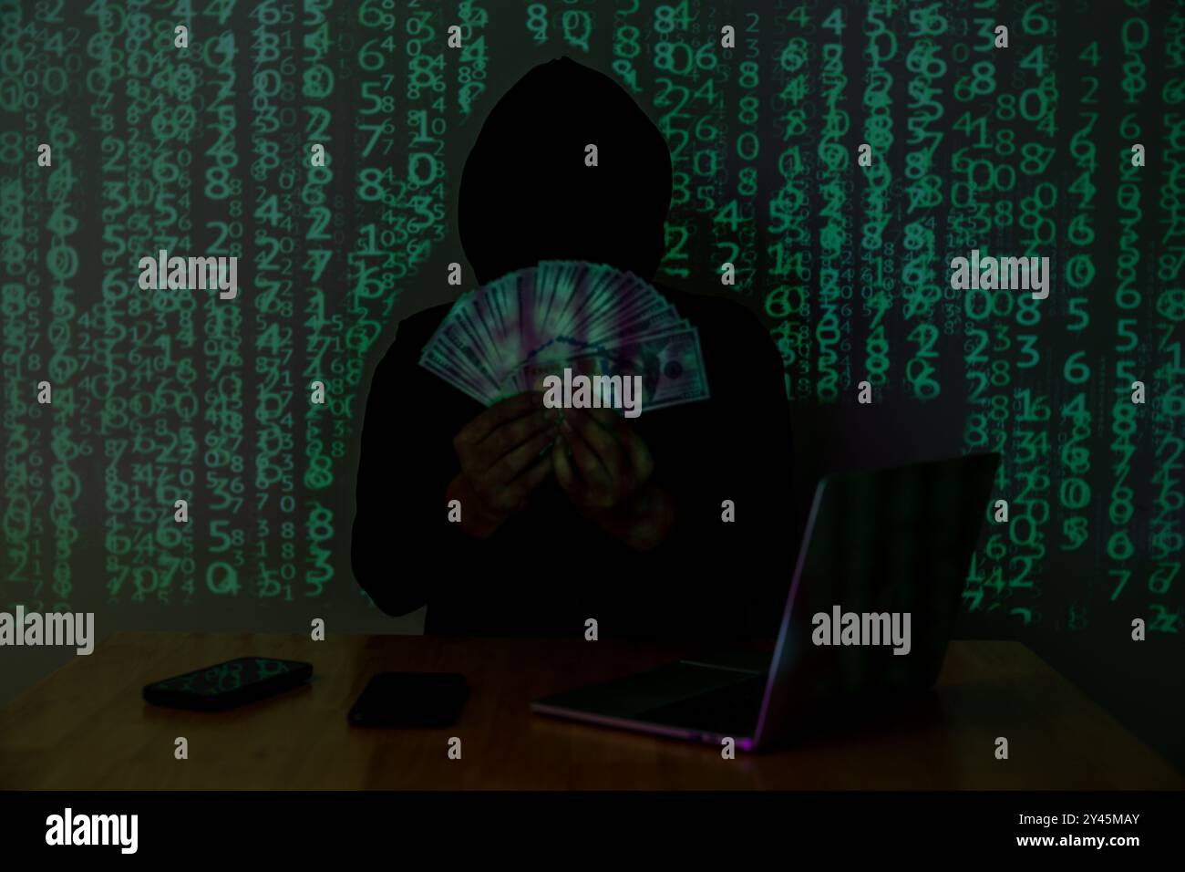 Attacchi di cyber hacker, concetto di Cybersecurity. Foto Stock