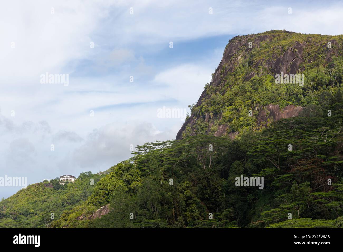 Fotografie di paesaggi di montagna scattate al punto panoramico di Copilia, isola di Mahe, Seychelles Foto Stock