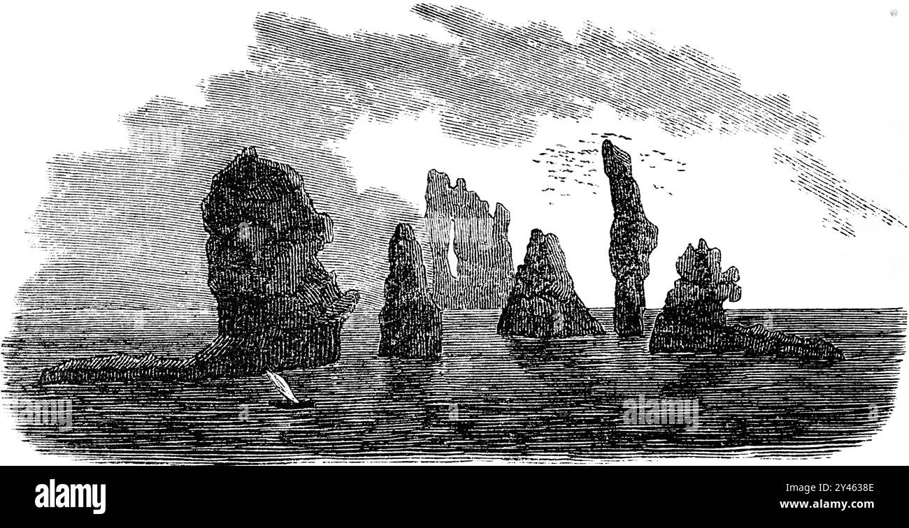Rocce di Granit al largo delle Isole Shetland a Hillswick Ness, Mare del Nord, Scozia settentrionale, Great Btritain, Europa occidentale, Foto Stock