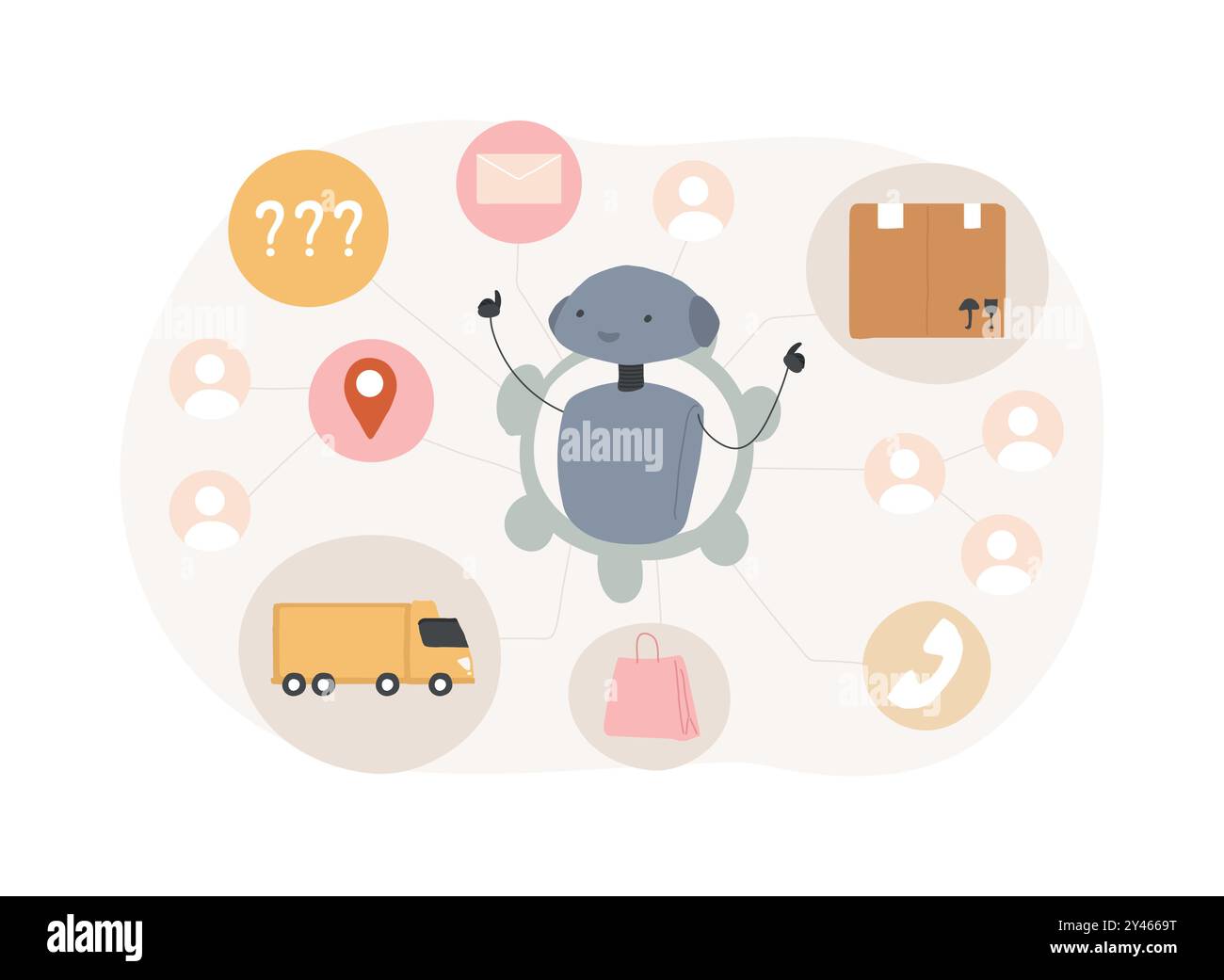 Richieste di informazioni di routine semplificate AI Gestione dell'illustrazione vettoriale del concetto astratto. Illustrazione Vettoriale