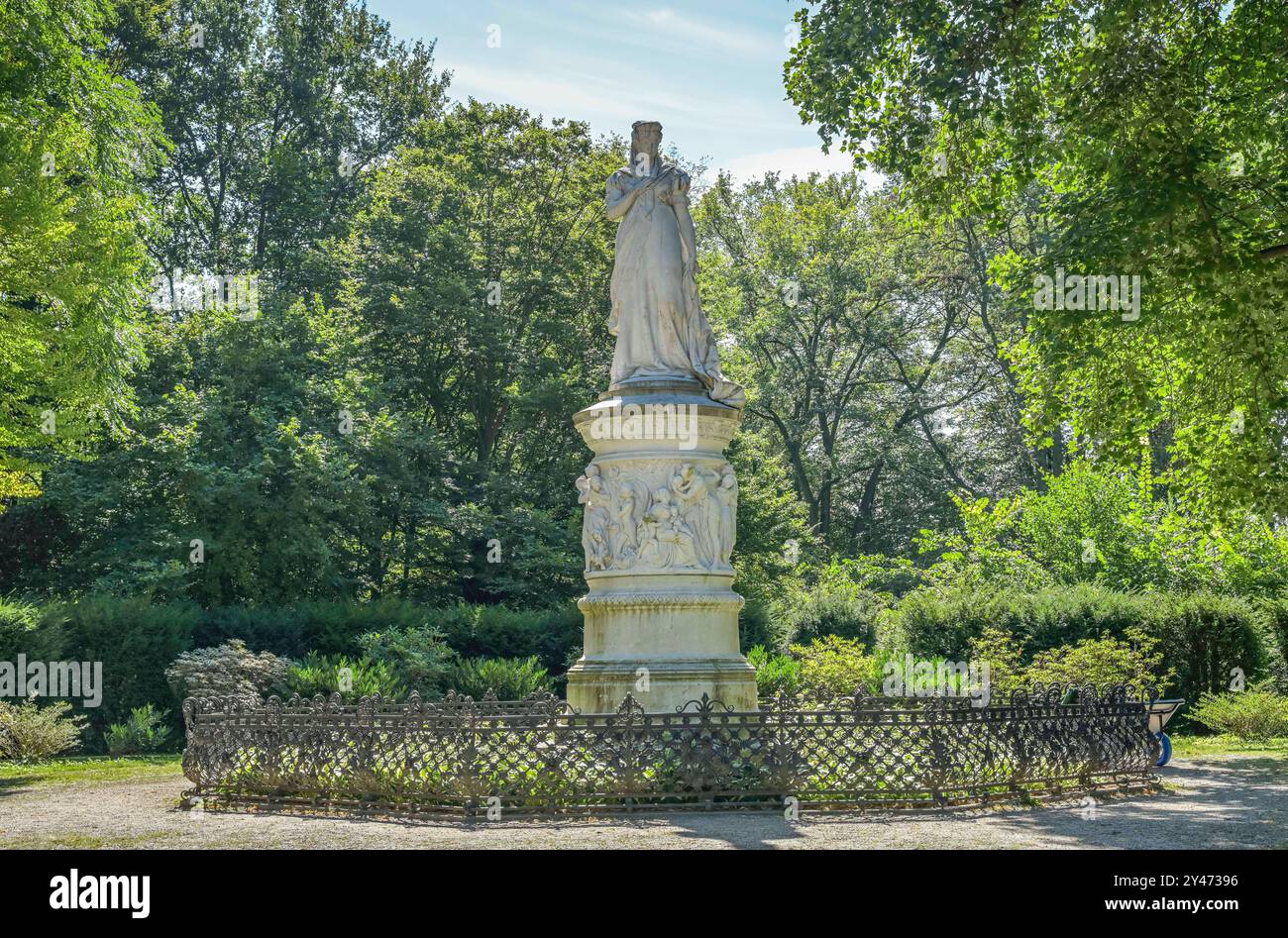 Denkmal Königin Luise von Preußen, Luiseninsel, Großer Tiergarten, Tiergarten, Mitte, Berlino, Deutschland *** Monumento alla Regina Luisa di Prussia, Luiseninsel, Großer Tiergarten, Tiergarten, Mitte, Berlino, Germania Foto Stock