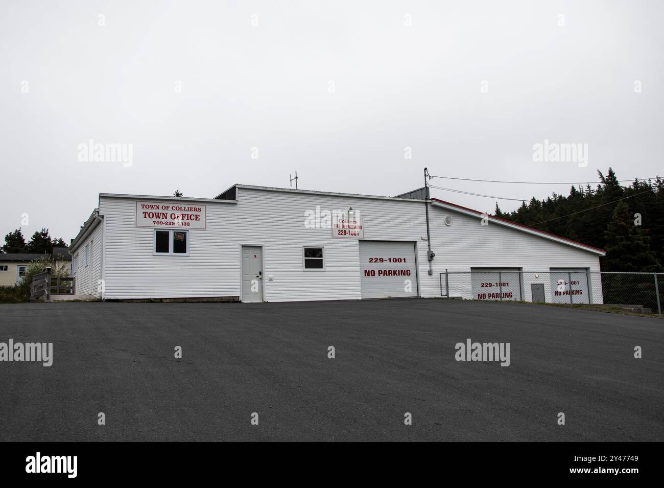 Uffici comunali e vigili del fuoco in un unico edificio a Colliers, Newfoundland & Labrador, Canada Foto Stock