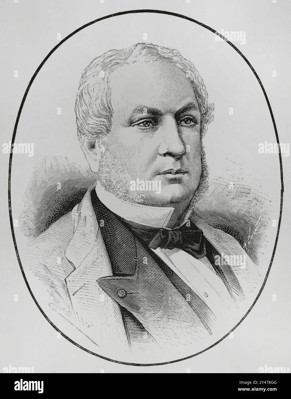 Eugène Rouher (1814-1884). Statista francese del secondo Impero (1852-1870). Verticale. Disegno di Badillo. Incisione di Arturo Carretero (1852-1903). La Ilustración Española y americana (The Spanish and American Illustration), 22 febbraio 1884. Foto Stock
