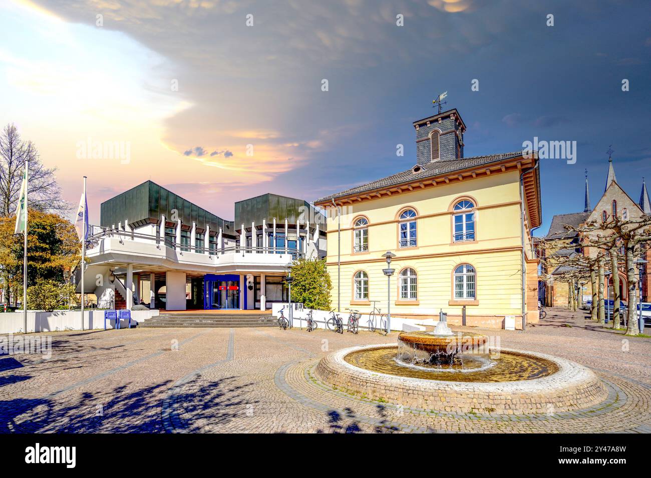 Città vecchia di Dieburg, Germania Foto Stock