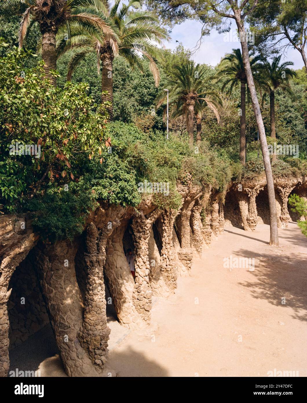 Park Güell, Barcellona, Catalogna, Spagna, Europa. Foto Stock