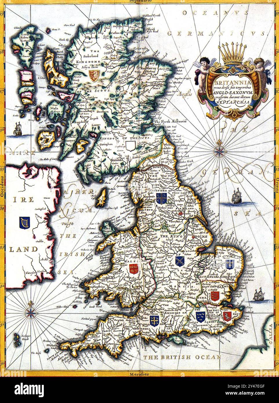 JOAN BLAEU (15961673) cartografo olandese. Mappa della Gran Bretagna circa 1645 Foto Stock