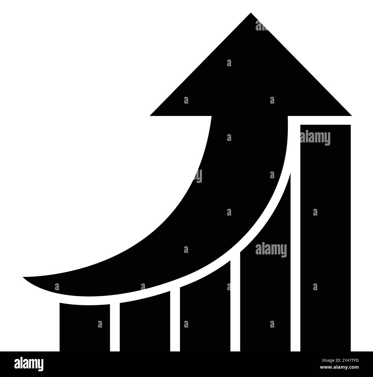 Growth Arrow sign, aumento del denaro, icona della crescita del denaro, crescita dell'icona del commercio, aumento del mercato azionario, crescita del business, aumento dei profitti Illustrazione Vettoriale