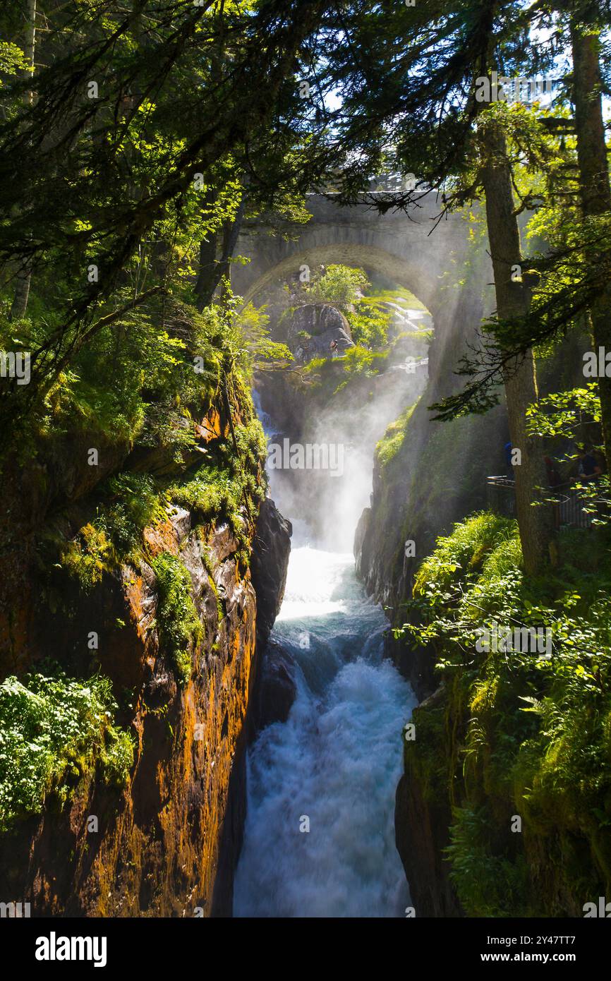 Ponte, Pont D'Espagne, Pirenei, Francia Foto Stock