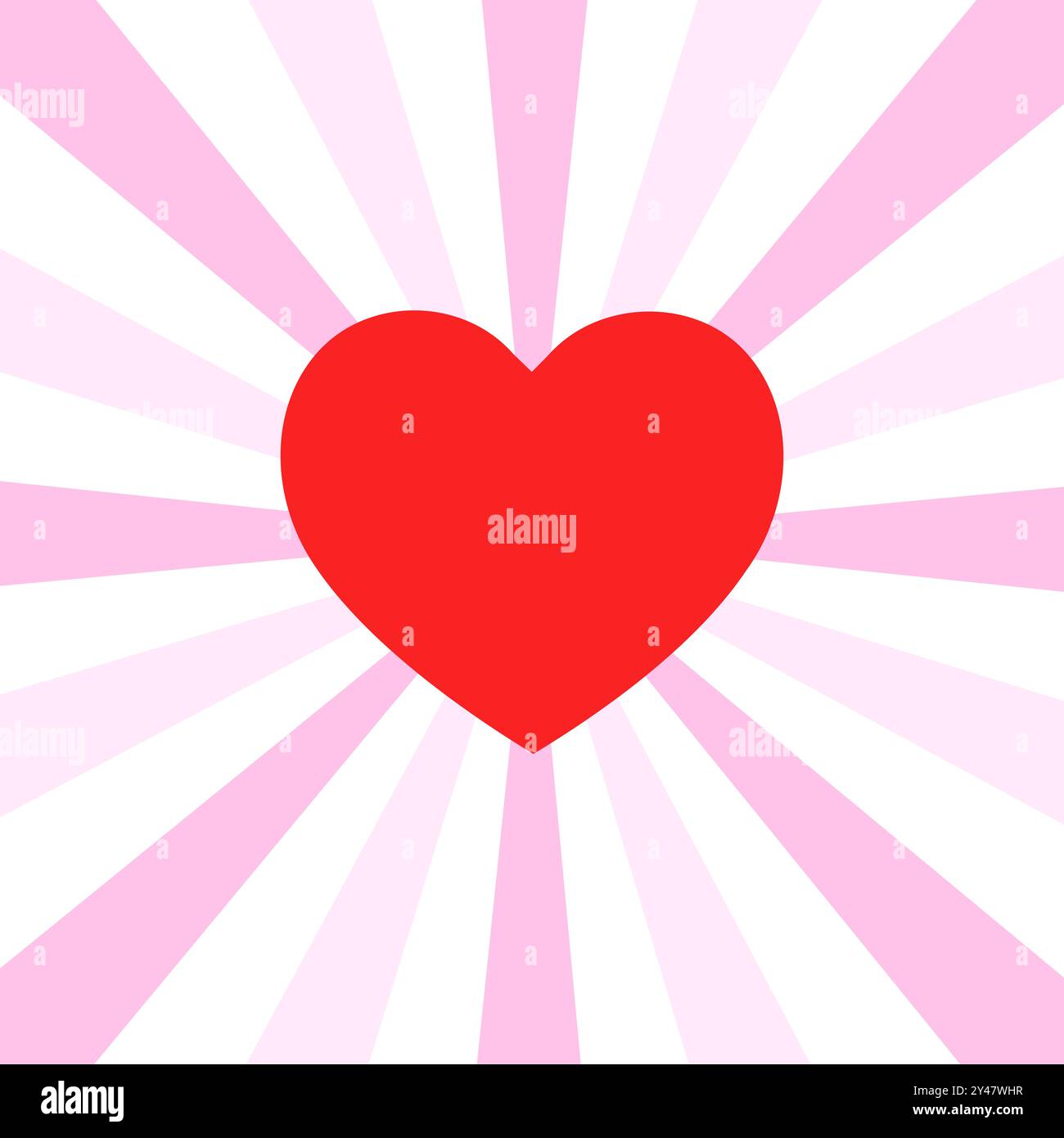 Splendente cuore di san valentino. Sfondo dei raggi solari Illustrazione Vettoriale
