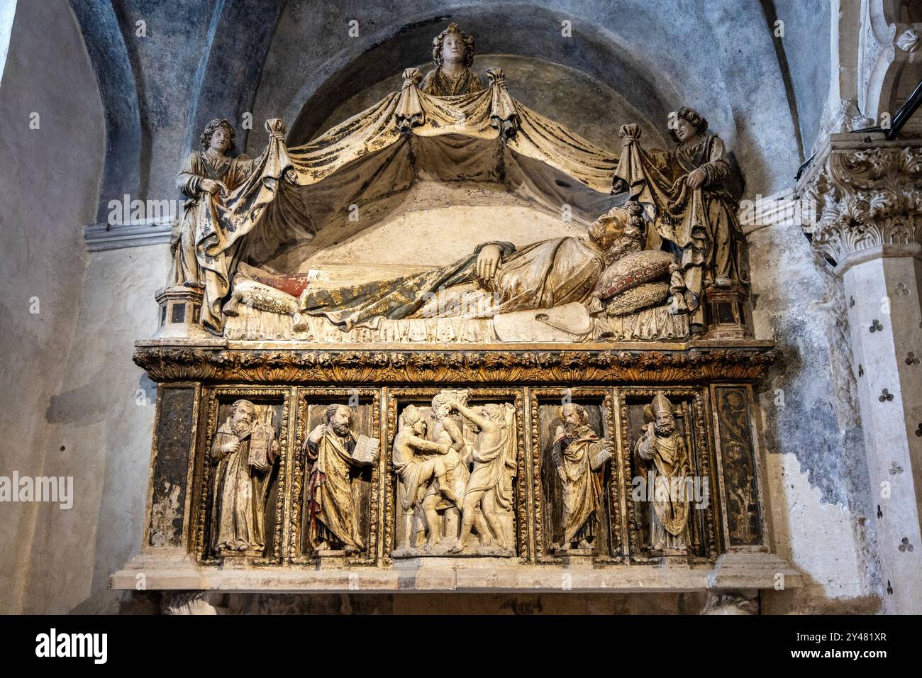 Altare di Sant'Anastasio realizzato da Giorgio da Sebenico, Cattedrale di San Domnio, Spalato, Croazia Foto Stock