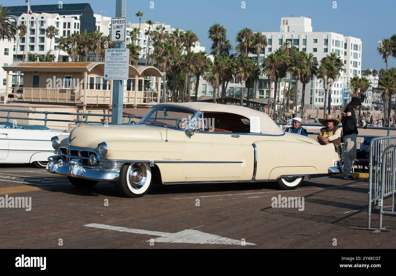 Classic, Car, Rally, Santa Monica, Pier, Los Angeles, California, Stati Uniti Foto Stock