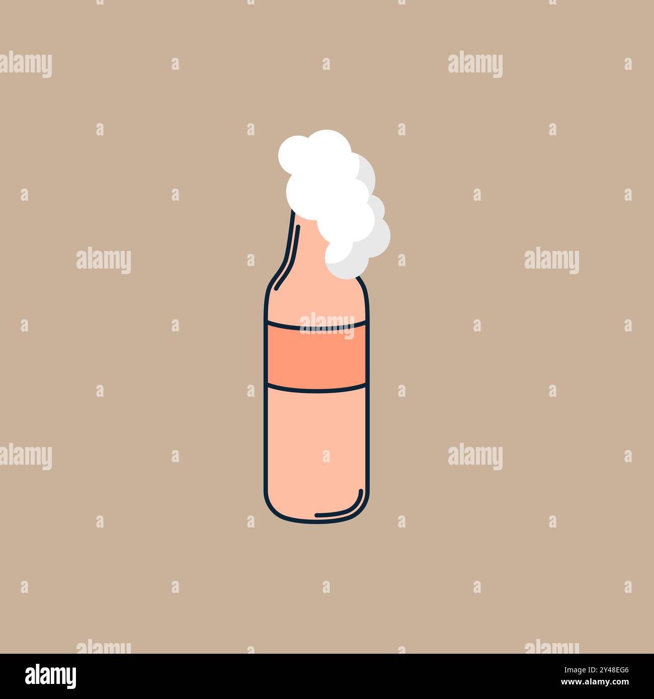 Icona vettoriale flacone. Bere con l'icona del vettore di schiuma. Icona vettoriale della birra schiumosa in un vettore di bottiglia. Flacone in vetro in stile vettoriale piatto. Illustrazione vettoriale. Illustrazione Vettoriale