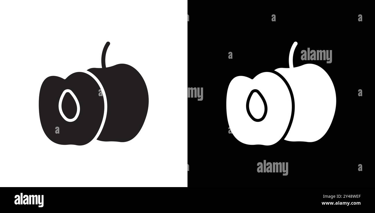 Icona di Jujube Vector artistico linea nera in bianco e nero con il simbolo della collezione Illustrazione Vettoriale