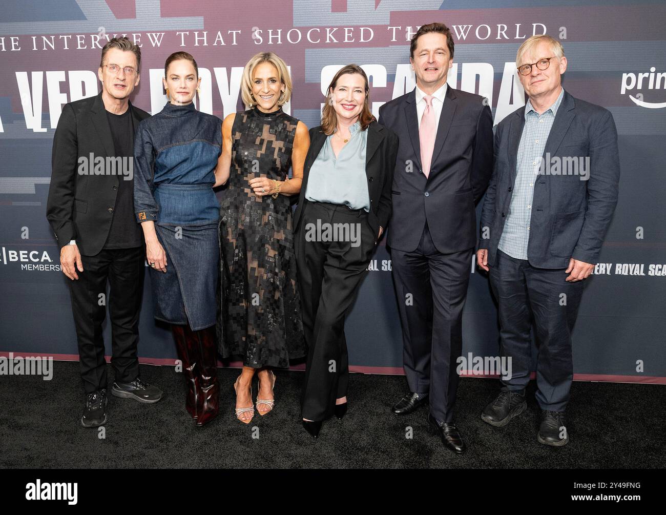 16 settembre 2024, New York, New York, Stati Uniti: Jeremy Brock, Ruth Wilson, Emily Maitlis, Karen Thrussell, Pete Czernin, Julian Jarrod partecipa A Una proiezione speciale molto reale al Tribeca Grill Loft di New York (Credit Image: © Lev Radin/Pacific Press via ZUMA Press Wire) SOLO PER USO EDITORIALE! Non per USO commerciale! Foto Stock