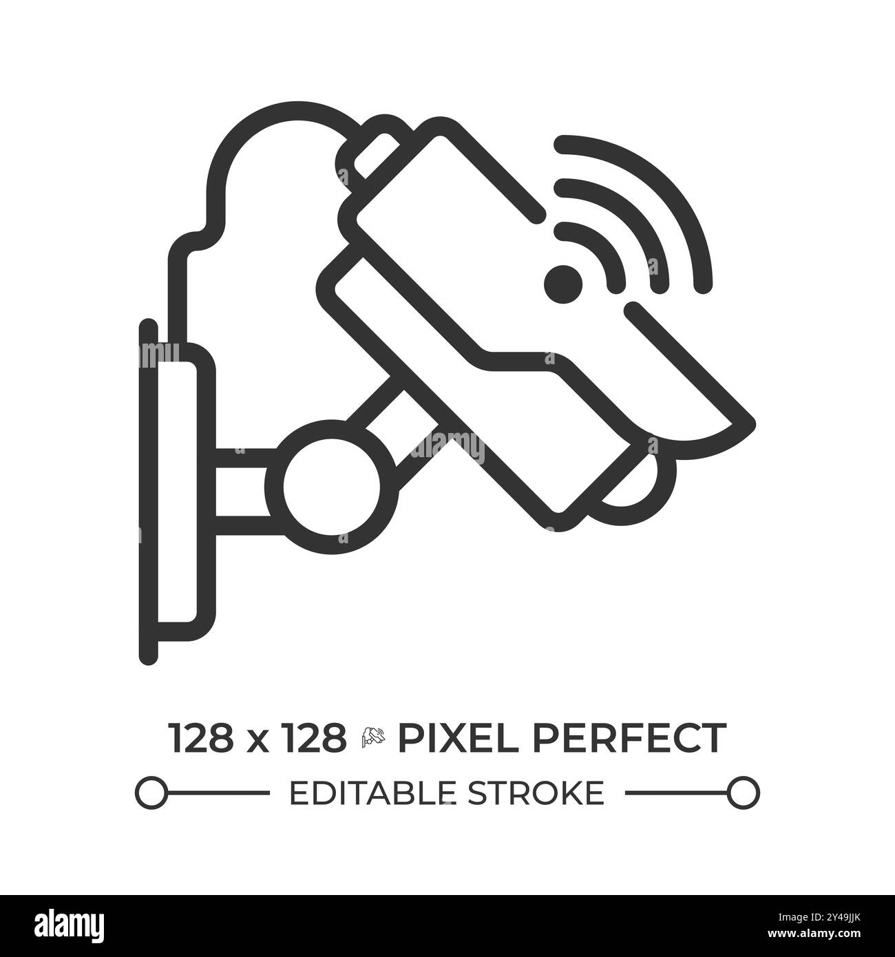 Icona lineare di sicurezza intelligente pixel Perfect Illustrazione Vettoriale