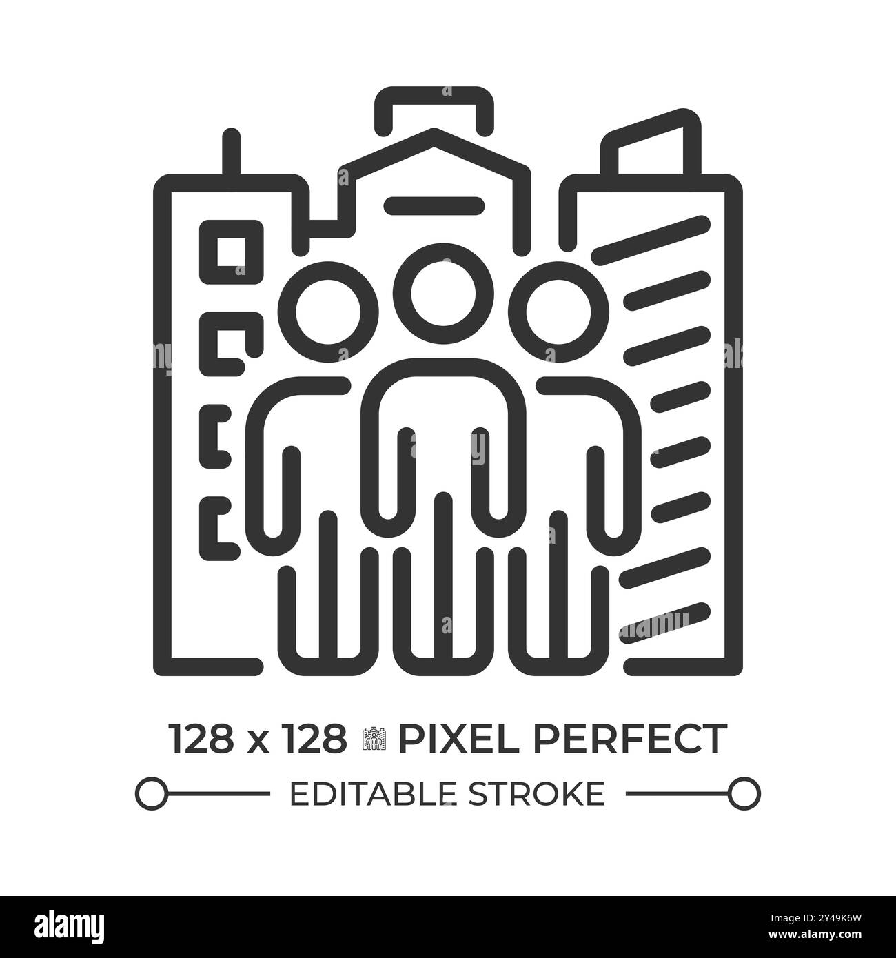 Icona lineare pixel Perfect cittadini Illustrazione Vettoriale