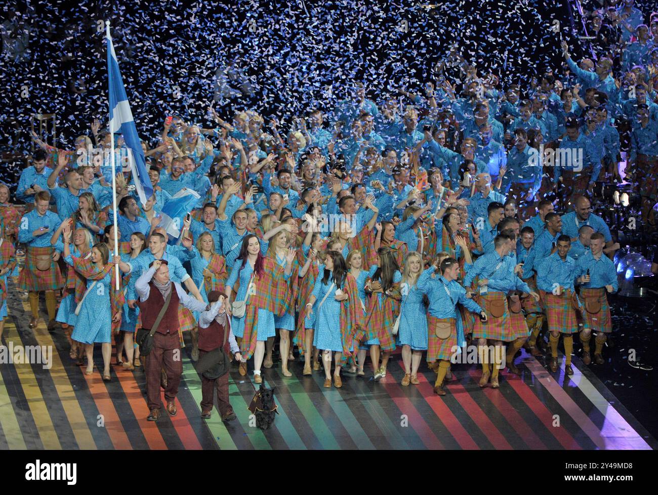 23/07/14. Glasgow Commonwealth Games 2014. Cerimonia di apertura, Celtic Park Glasgow. Foto Ian Rutherford ©Ian Rutherford Foto Stock