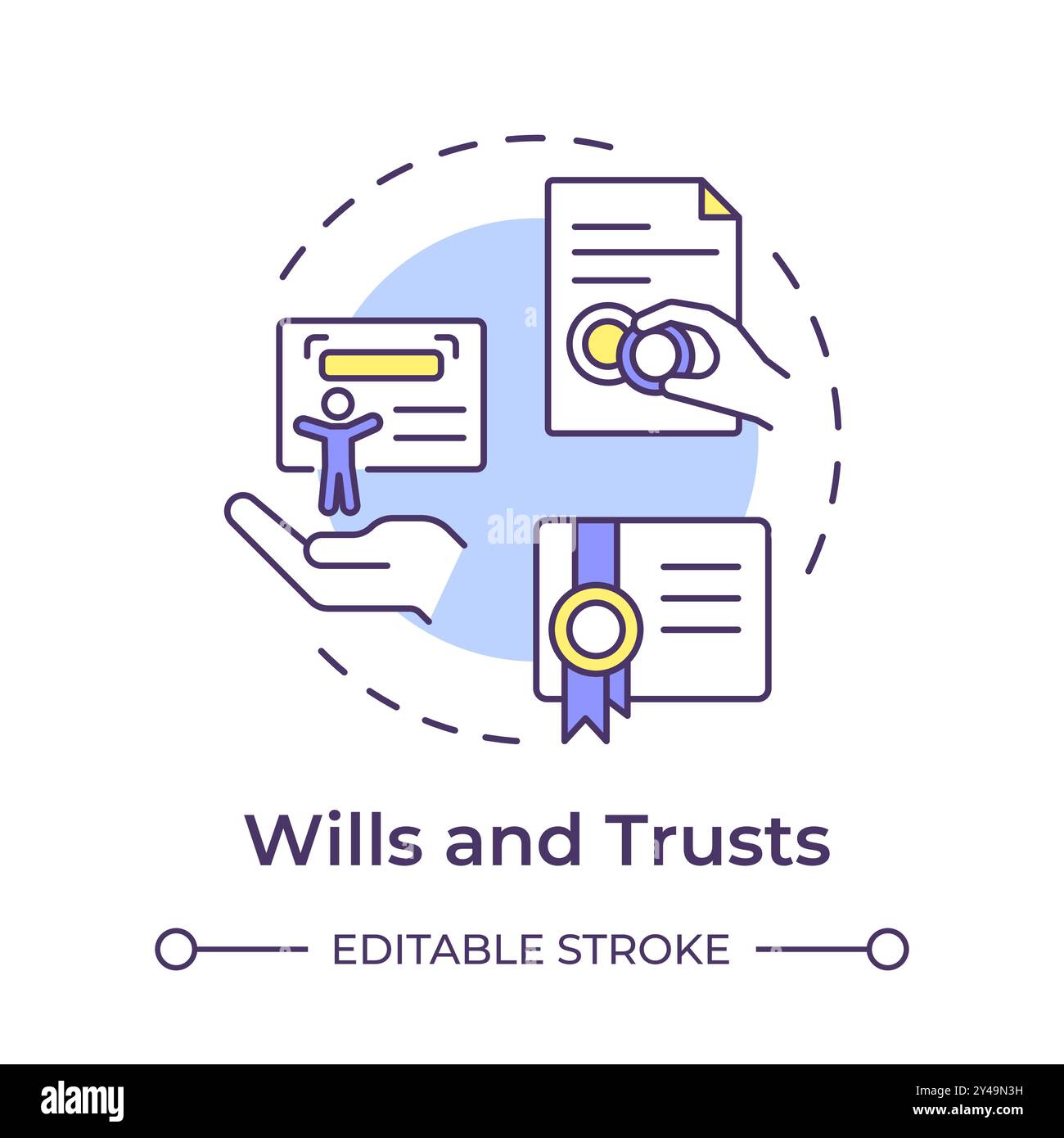 Icona Concept Wills and Trusts multicolore Illustrazione Vettoriale