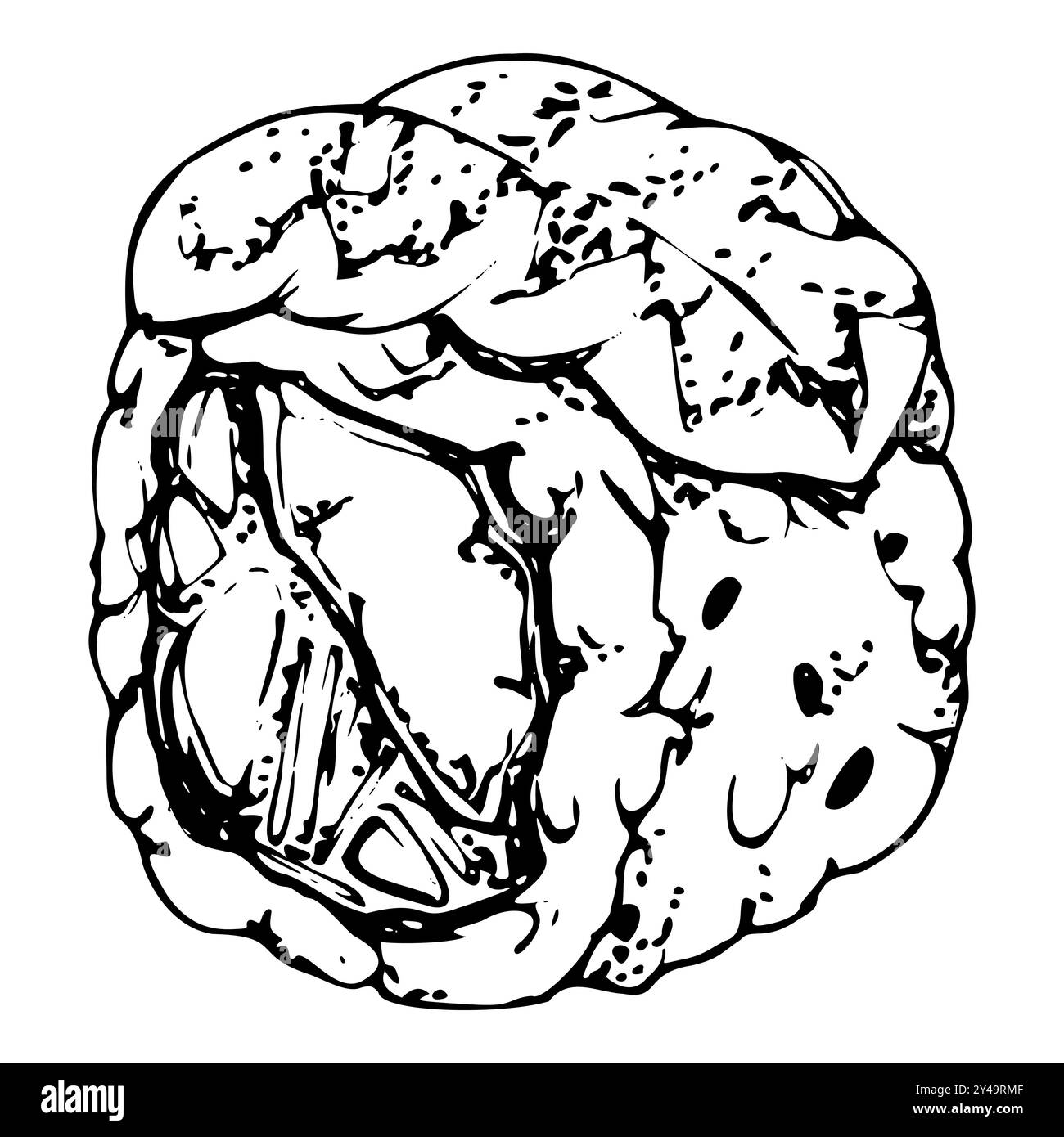 Cucina tradizionale giapponese, sushi roll pesce crudo gamberi tempura, avocado di tonno salmone, macchie gocce, philadelphia alaska disegnato a mano in penna vettoriale e. Illustrazione Vettoriale