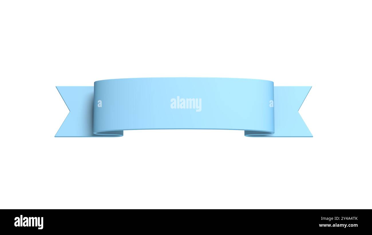 Banner nastro blu. Etichetta. Isolato. illustrazione 3d. Foto Stock