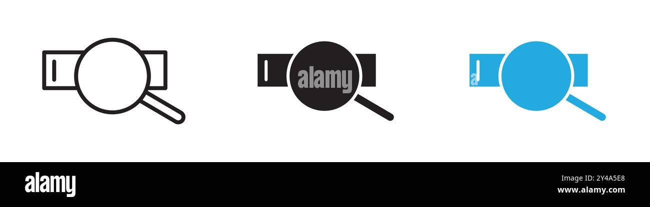 Icona di ricerca linea vettoriale logo marchio o simbolo set stile contorno collezione Illustrazione Vettoriale
