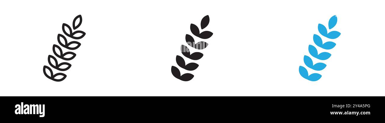 Icona grano linea vettoriale logo o set di simboli stile contorno collezione Illustrazione Vettoriale