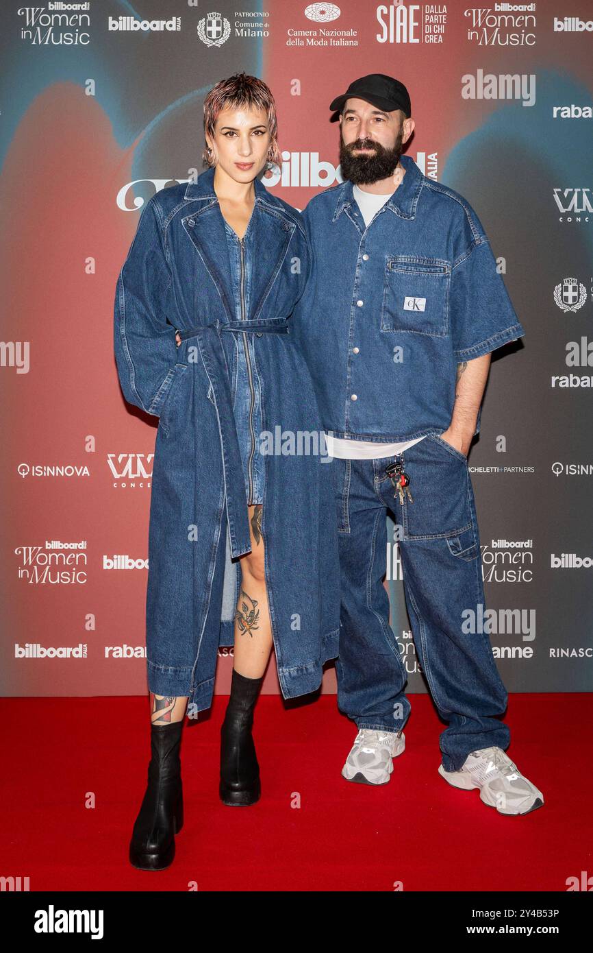 RapPresentation - Billboard Italia Women in Music 2024 - Photocall coma cose, Fausto Lama Zanardelli e Francesca California Mesiano, partecipa a Billboard Women in Music durante Billboard Italia Women in Music 2024 - Photocall, RapPresentation a Milano, Italia, 16 settembre 2024 Milano Teatro Manzoni Italia Copyright: XGiuseppexSpinozzix/xLiveMediax LPM 1523855 Foto Stock