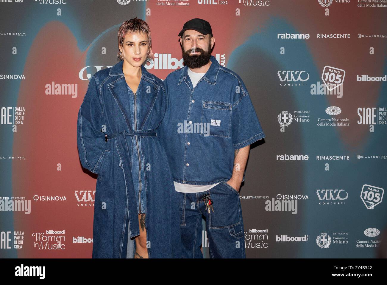 RapPresentation - Billboard Italia Women in Music 2024 - Photocall coma cose, Fausto Lama Zanardelli e Francesca California Mesiano, partecipa a Billboard Women in Music durante Billboard Italia Women in Music 2024 - Photocall, RapPresentation a Milano, Italia, 16 settembre 2024 Milano Teatro Manzoni Italia Copyright: XGiuseppexSpinozzix/xLiveMediax LPM 1523854 Foto Stock