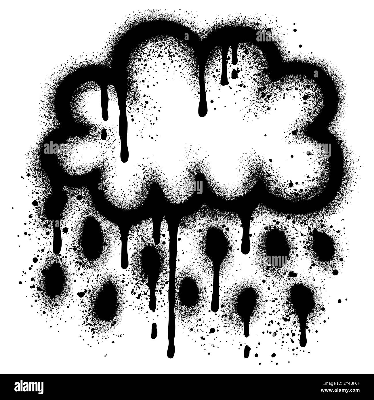 Graffiti antipioggia con vernice spray nera. illustrazione vettoriale. Illustrazione Vettoriale