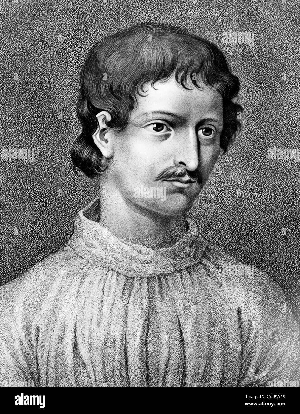 Giordano Bruno. Ritratto del filosofo e poeta italiano, Giordano Bruno (nato Filippo Bruno, 1548-1600) Foto Stock