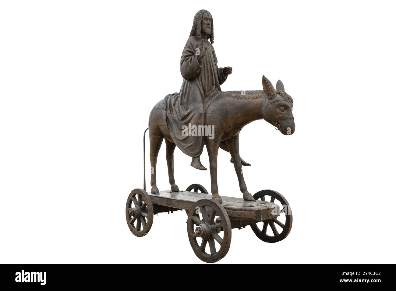 Christ on the Palm Donkey, c. 1500, dettaglio, su terreno bianco, Zeppelin Museum, Friedrichshafen, Baden-Wuerttemberg, Germania, Europa Foto Stock