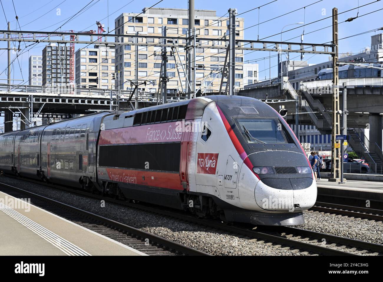 Stazione Altstetten TGV treno passeggeri Francia-Svizzera, Svizzera, Europa Foto Stock