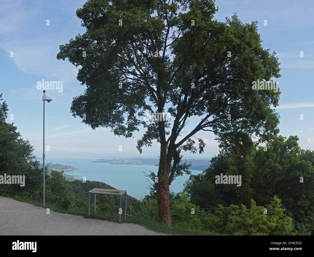 Vista del lago di Costanza dall'Haldenhof sul lago Ueberlingen Foto Stock