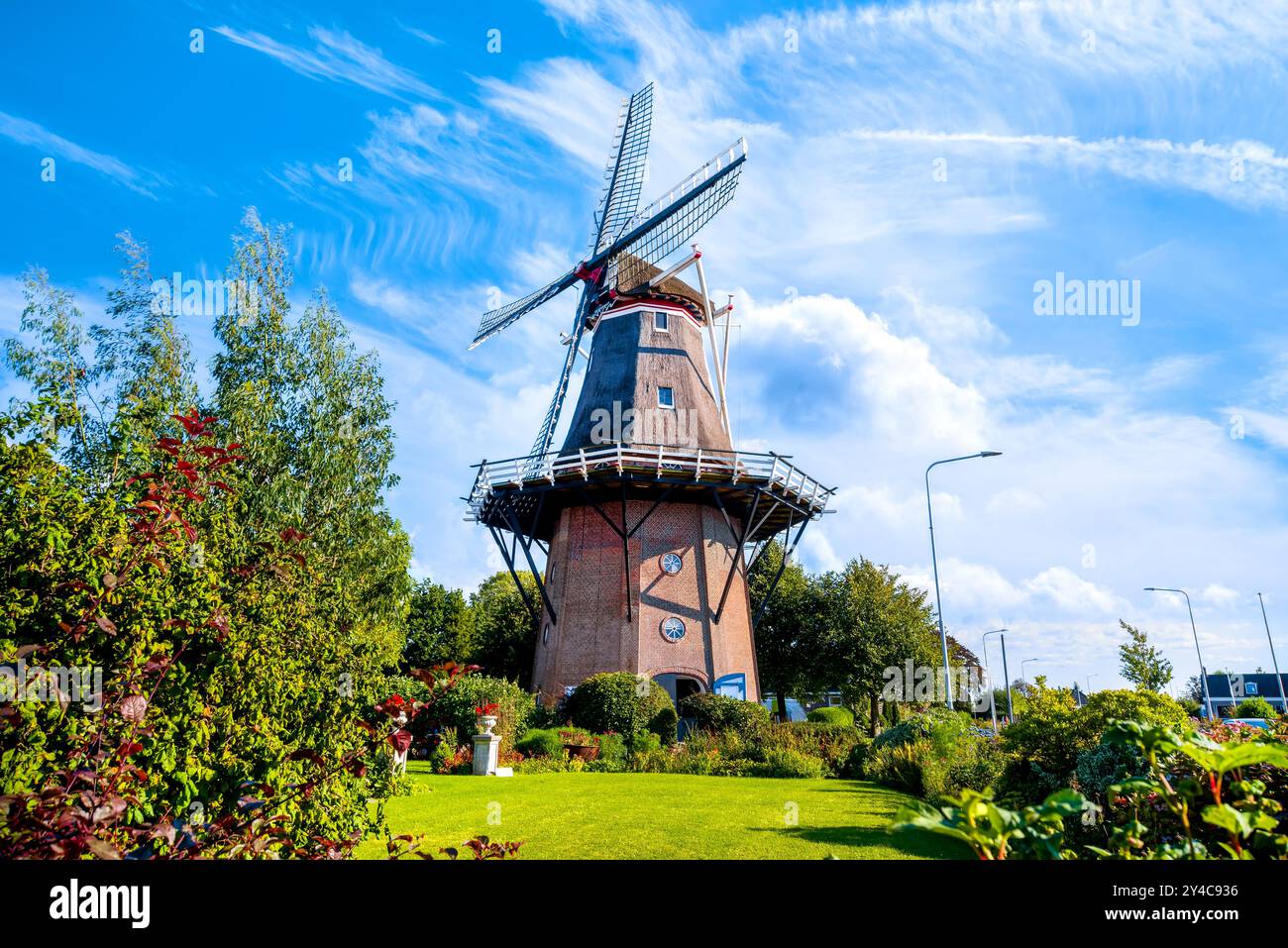 Windmill de eengragt ad Anjum/ Eanjum, Frisia, Paesi Bassi Foto Stock