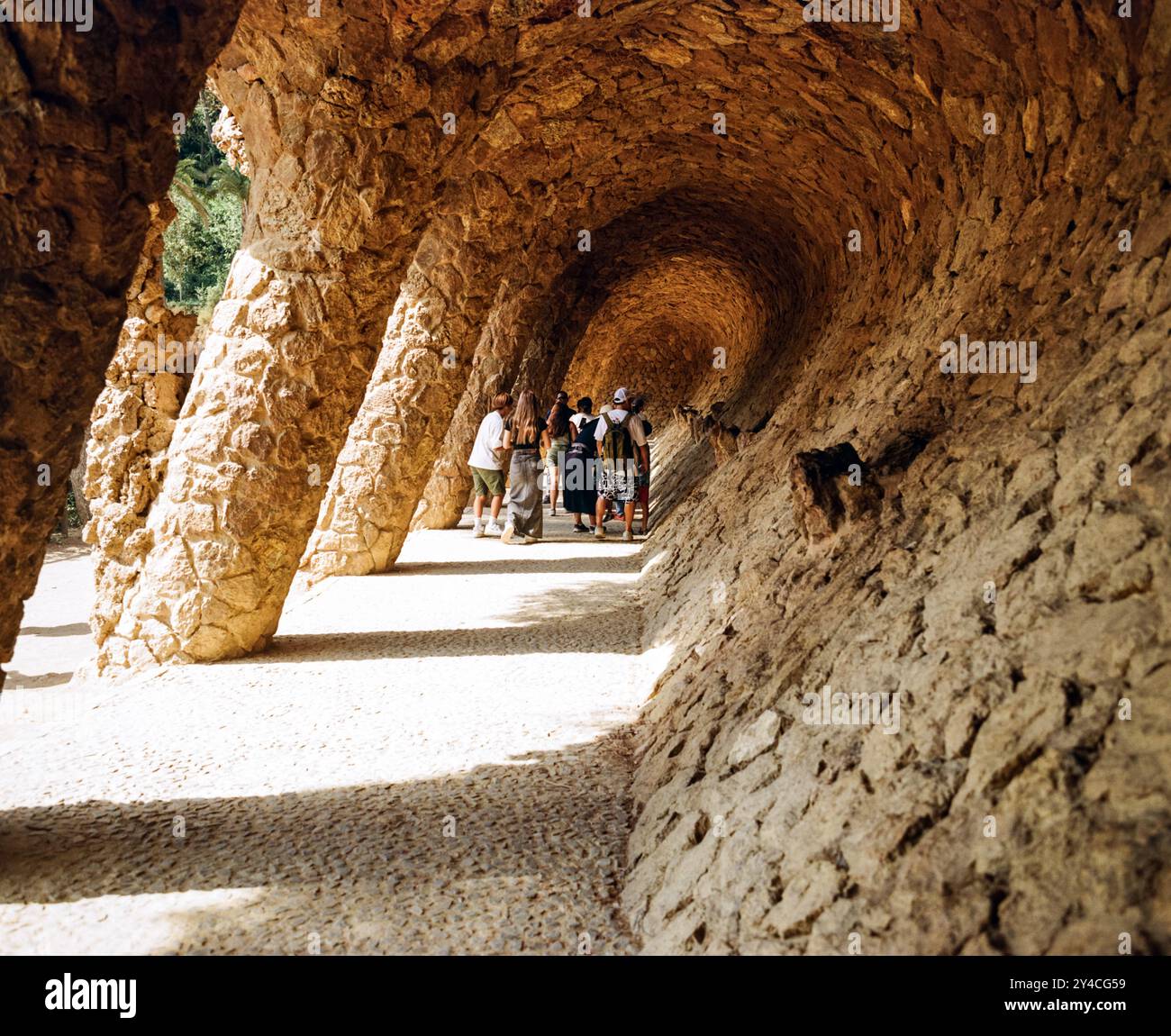 Park Güell, Barcellona, Catalogna, Spagna, Europa. Foto Stock
